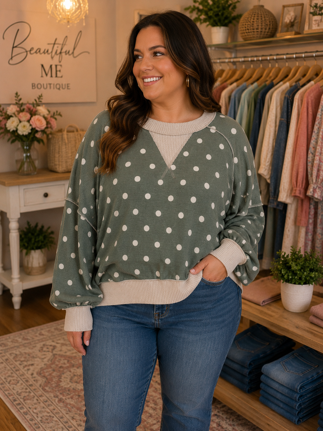 EVERGREEN DOT SWEATER
