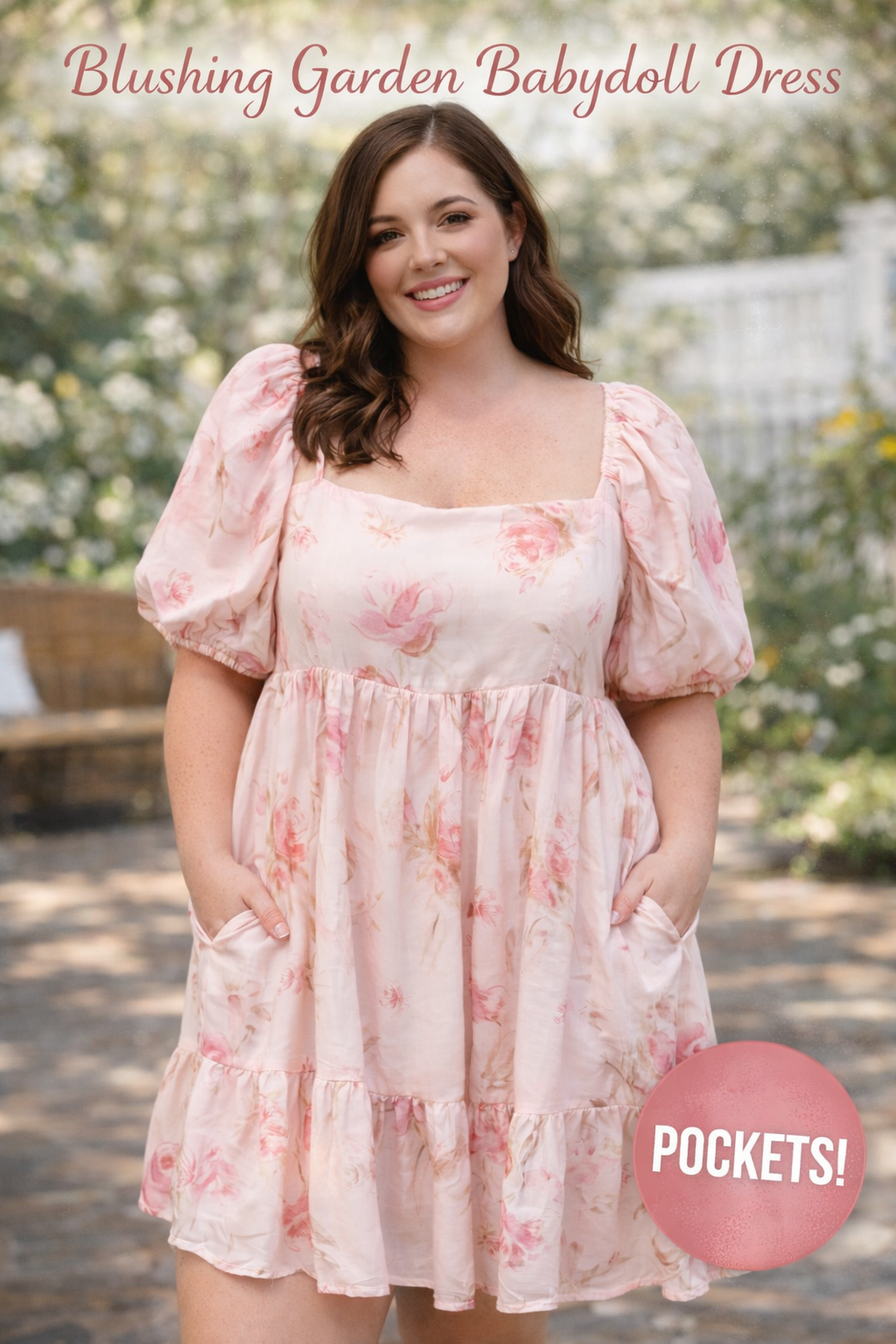 BLUSHING GARDEN BABYDOLL DRESS