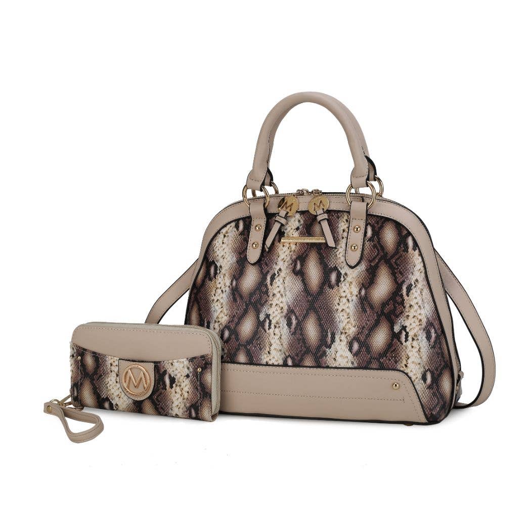 MKF BEIGE FRIDA SATCHEL-WALLET INCLUDED