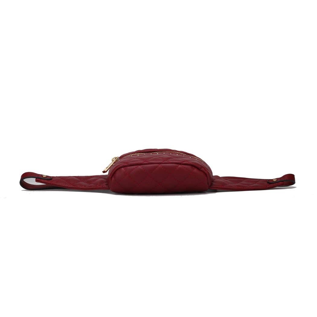 MKF TAUPE QUILTED WAIST BAG
