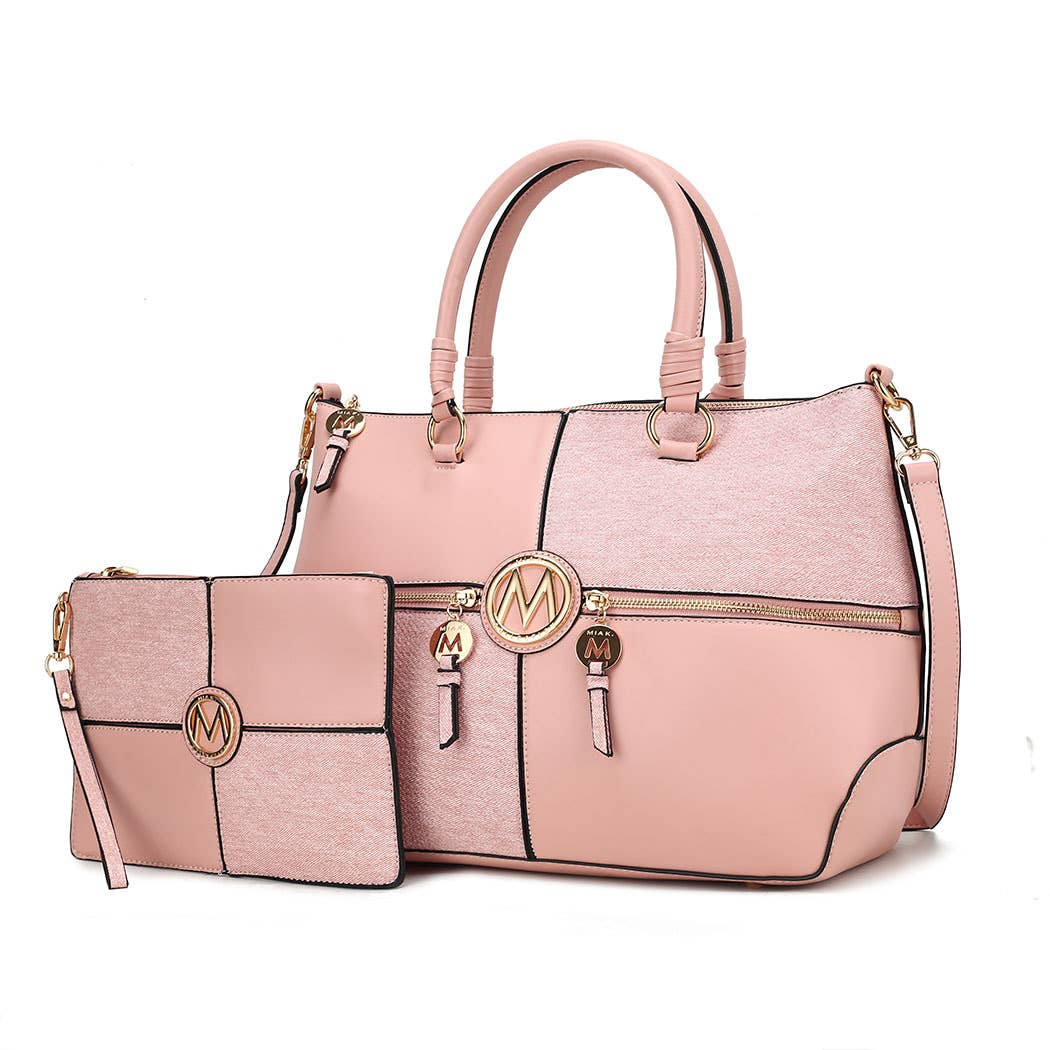 MKF PINK SATCHEL-WRISTLET INCLUDED