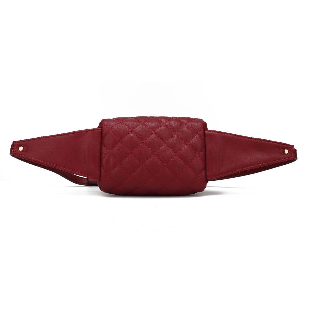 MKF TAUPE QUILTED WAIST BAG