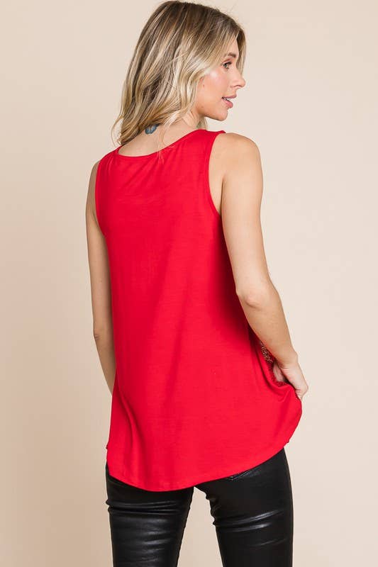 RED SEQUIN TANK