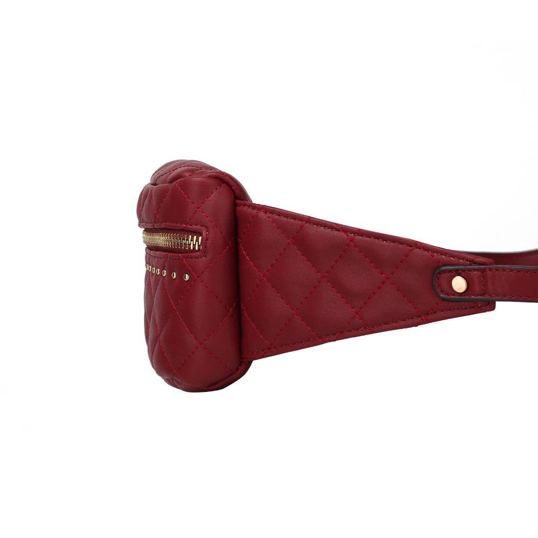 MKF TAUPE QUILTED WAIST BAG