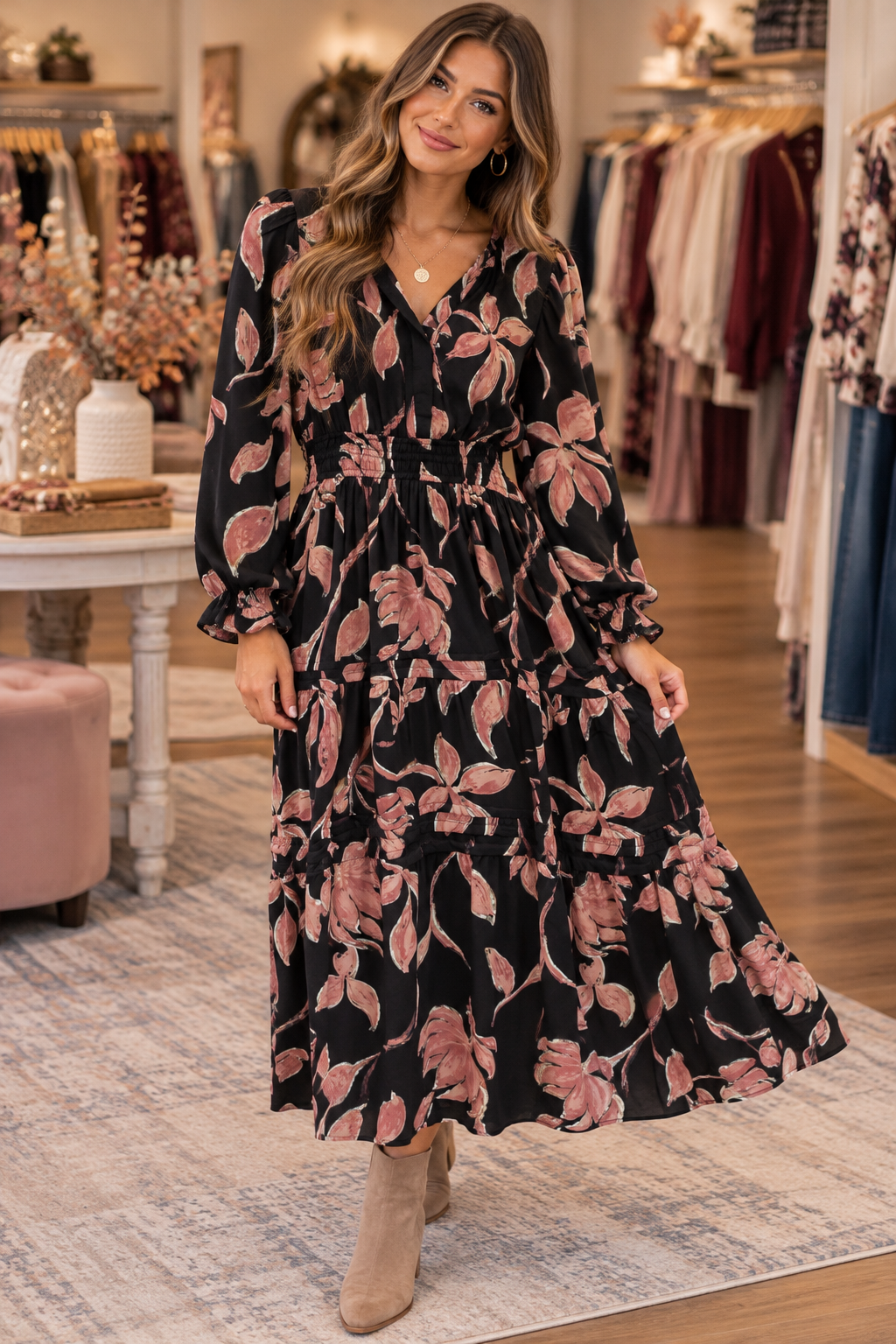 DUSTY ROSE MAXI DRESS