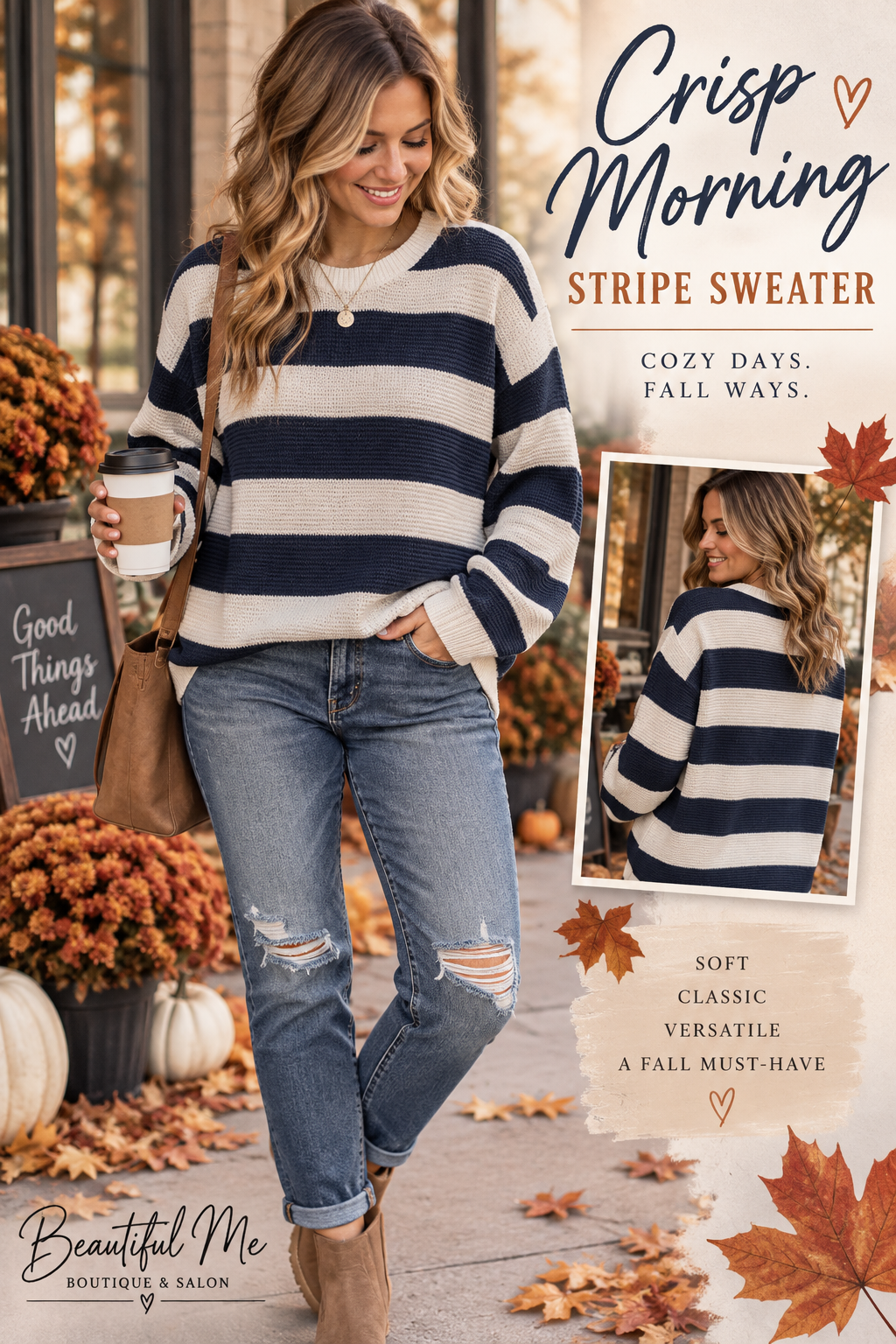 CRISP MORNING NAVY STRIPE SWEATER