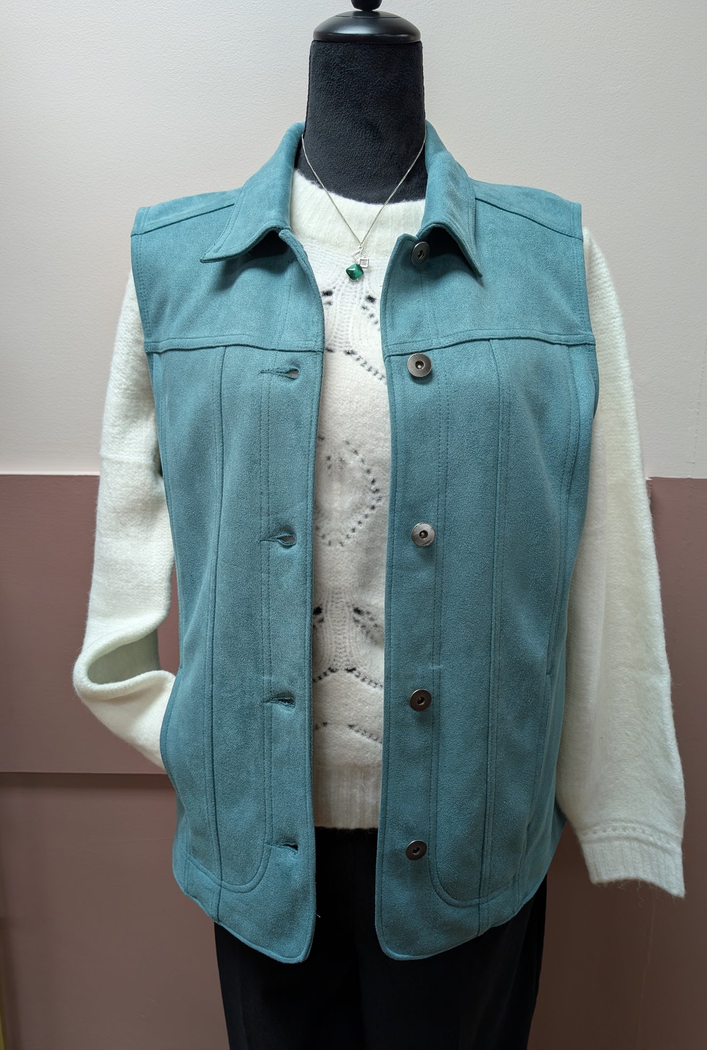 GEMSTONE PERFECT FAUX SUEDE VEST