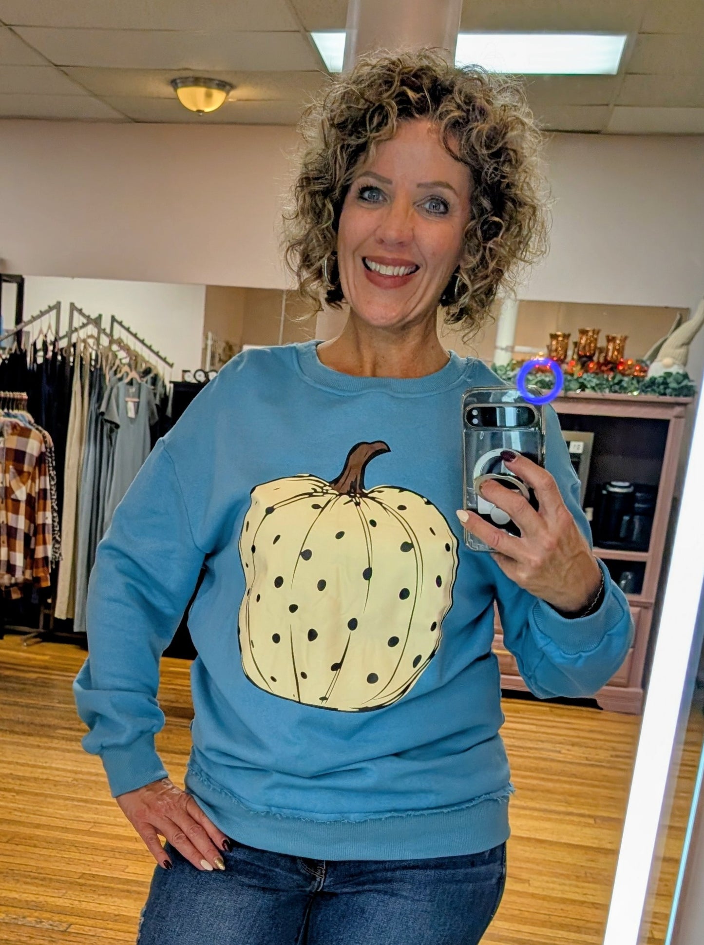 TEAL PUMPKIN SWEATSHIRT