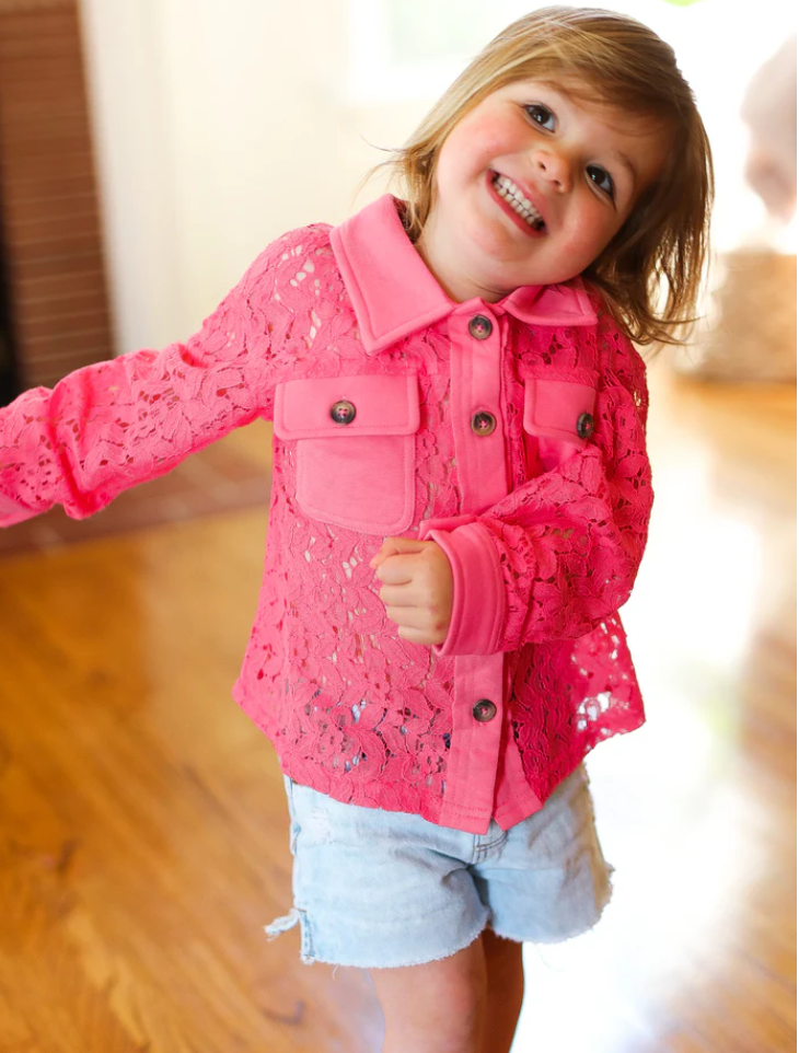 TWEEN PINK LACE JACKET