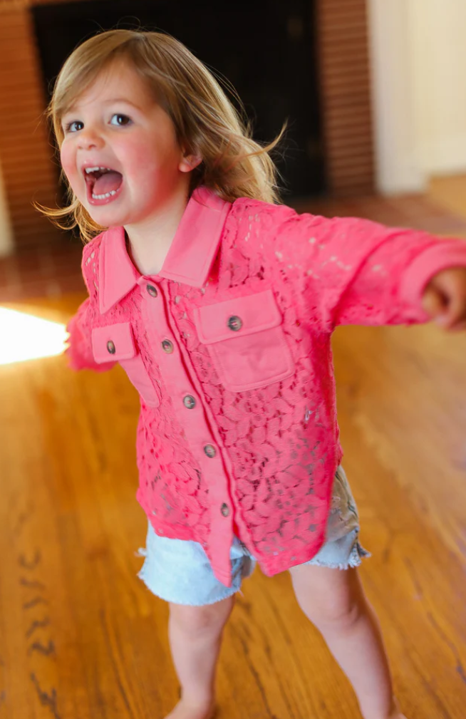 TWEEN PINK LACE JACKET
