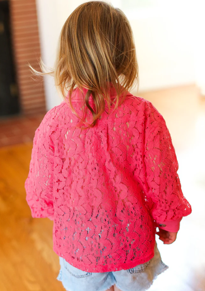 TWEEN PINK LACE JACKET