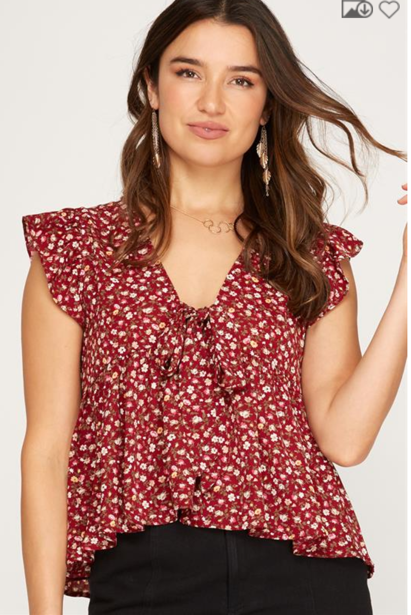 GARNET FLORAL FLUTTER