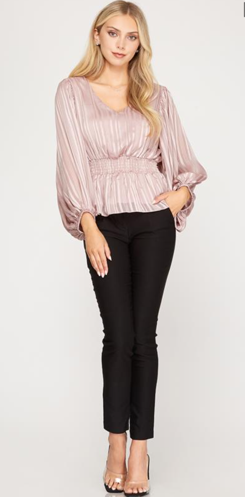 BLUSH BALLOON SLEEVE