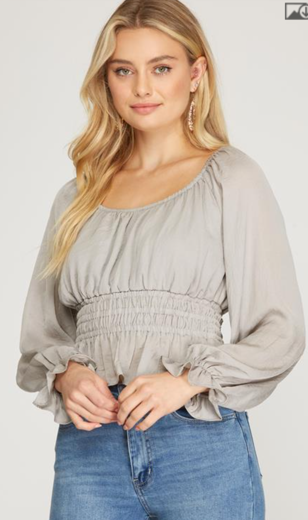 STONE SATIN TOP