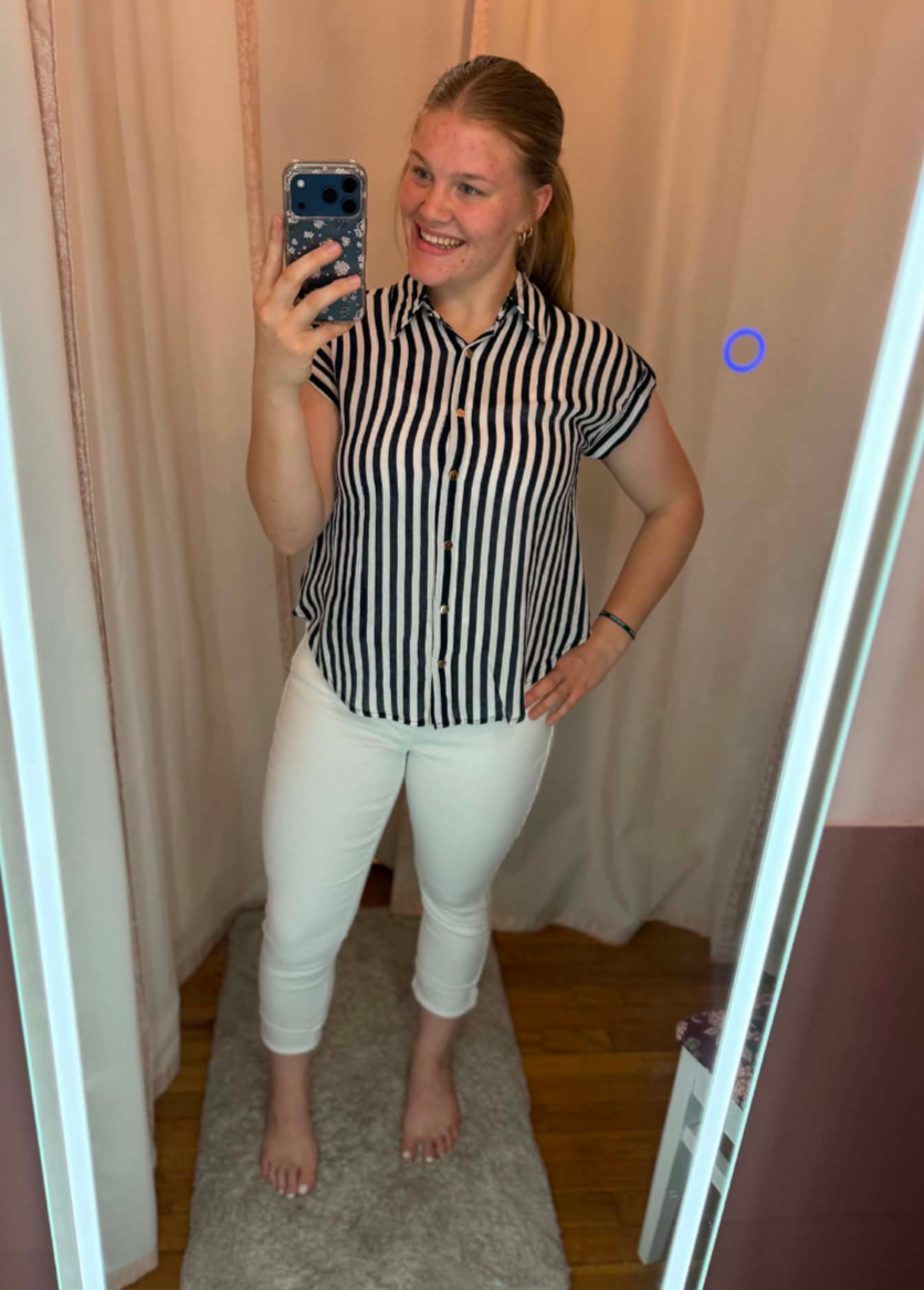 SAIL AWAY STRIPE BUTTON UP
