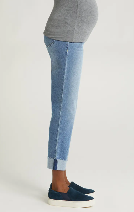 MATERNITY CUFFED SLIM JEAN WITH BELLYBAND