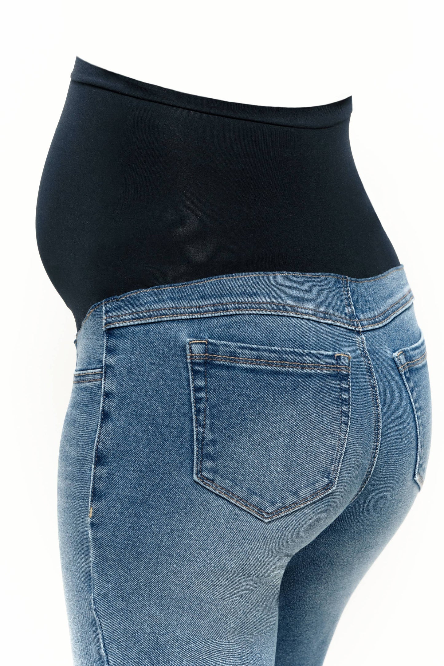 MATERNITY CUFFED SLIM JEAN WITH BELLYBAND