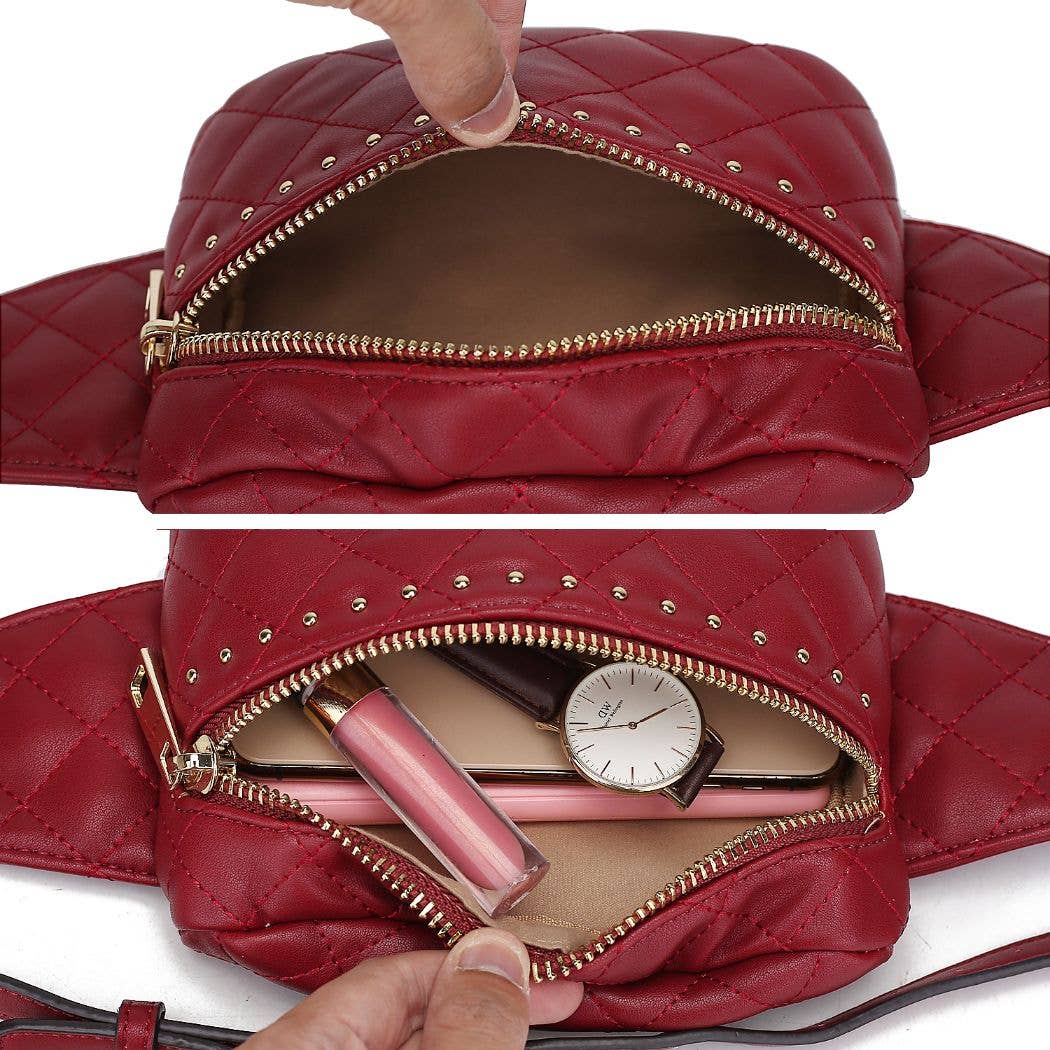 MKF TAUPE QUILTED WAIST BAG