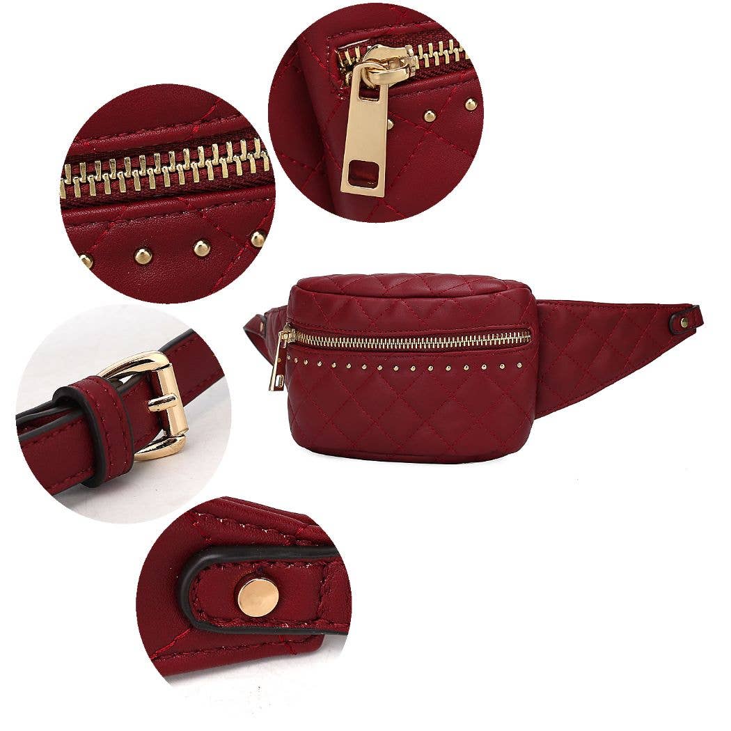 MKF TAUPE QUILTED WAIST BAG