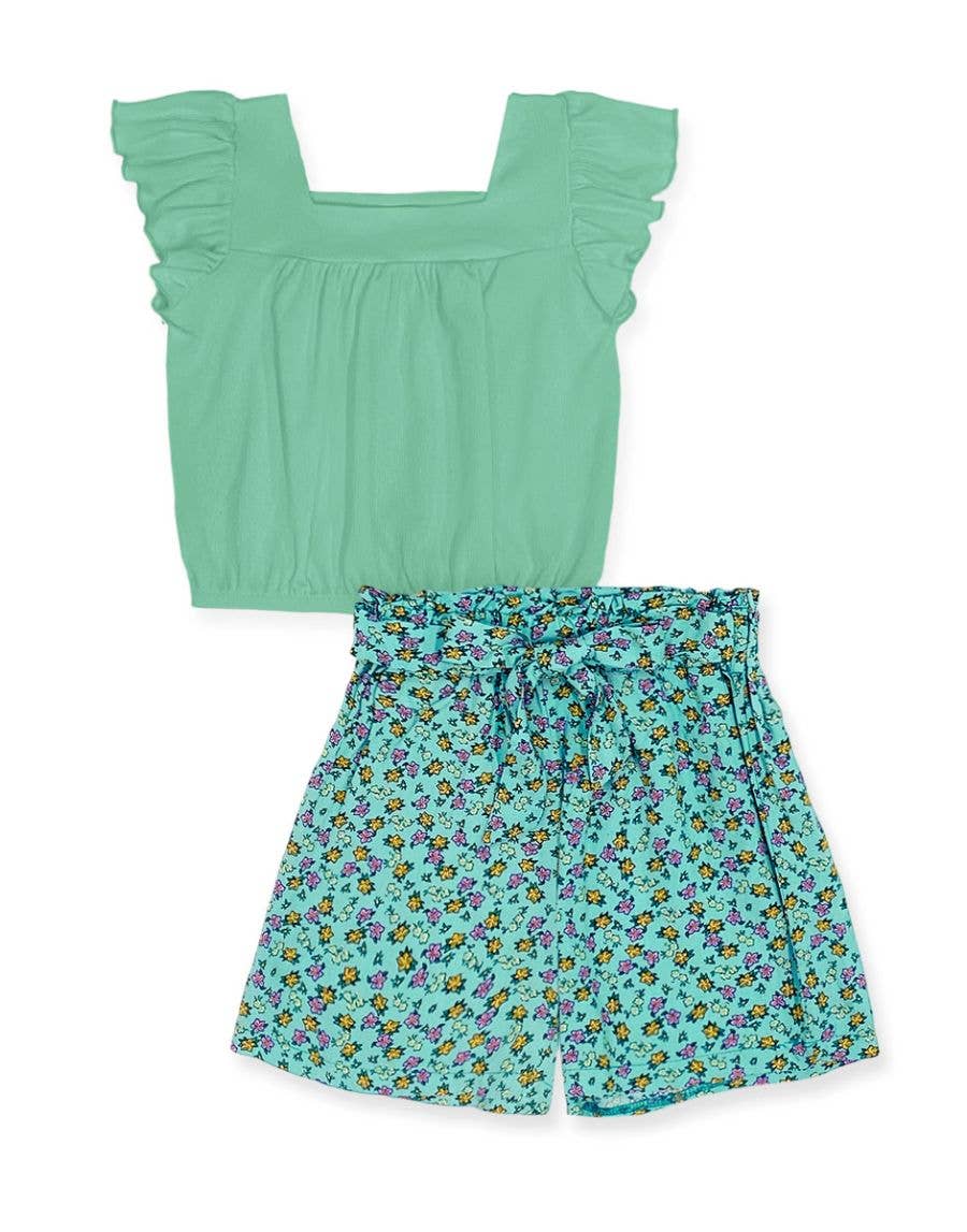 EMERALD FLORAL 2 PIECE SET