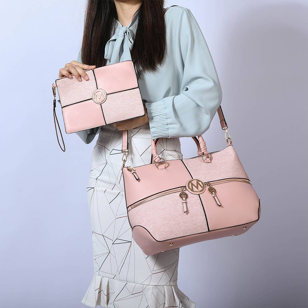 MKF PINK SATCHEL-WRISTLET INCLUDED