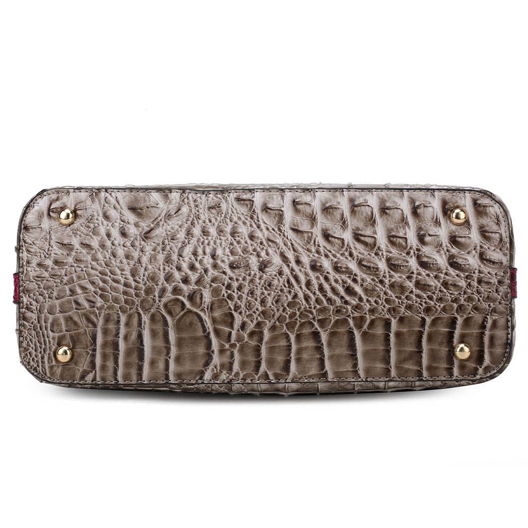 MKF CHOCOLATE CROCODILE TOTE- WALLET INCLUDED