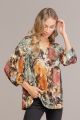 2XL PLUS V-NECK TOP OLIVE/MUSTARD