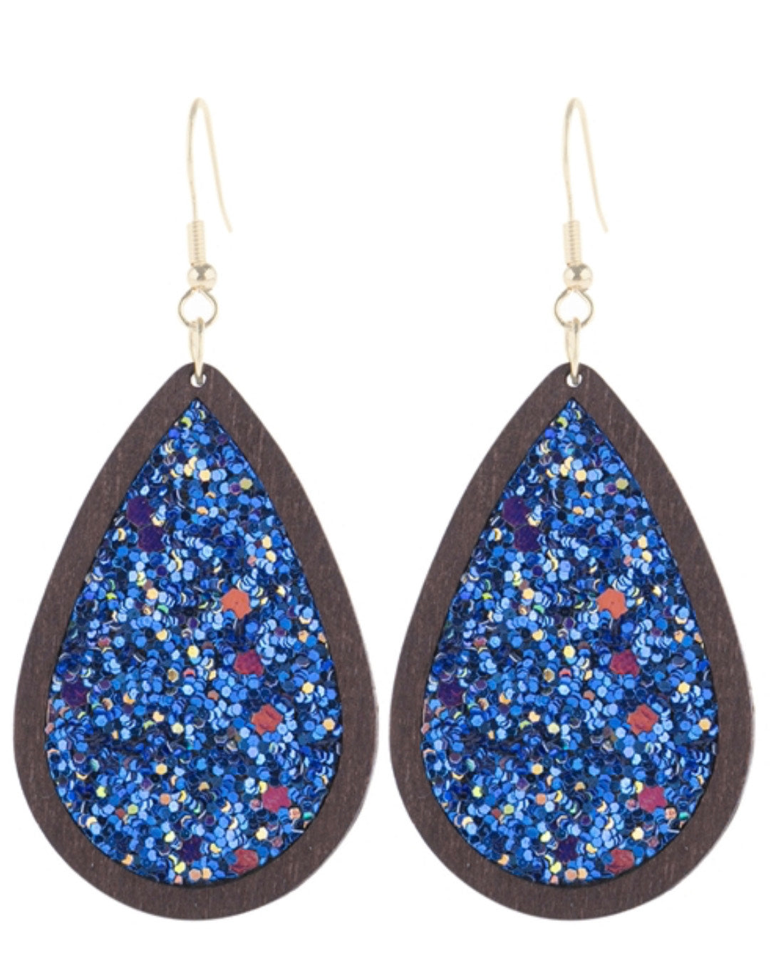 SAPPHIRE SEQUIN GLITTER TEARDROP EARRING