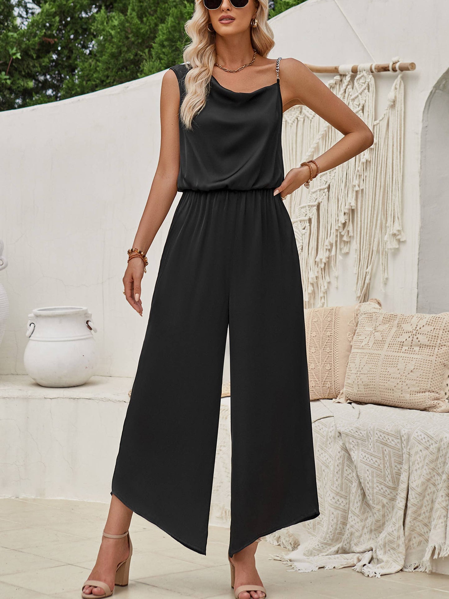 BLACK HIGH WAIST JUMPSUIT XLARGE