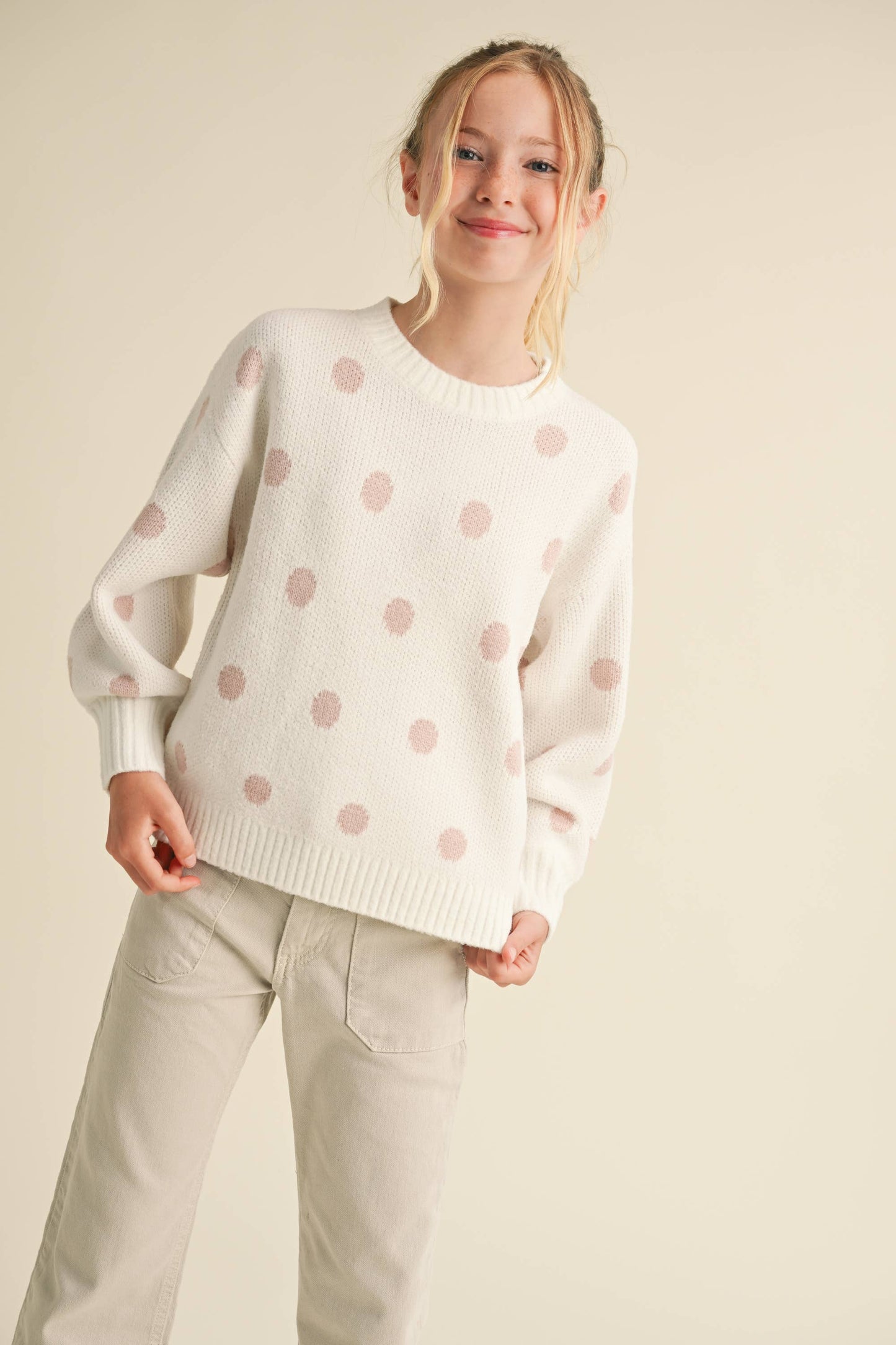 TWEEN POLKA DOT SWEATER