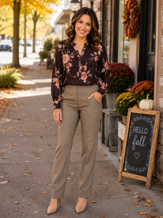 BOARDROOM BEAUTY TUMMY CONTROL KHAKI PANTS