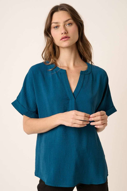 TEAL AIRFLOW PLACKET DOLMAN SLEEVE