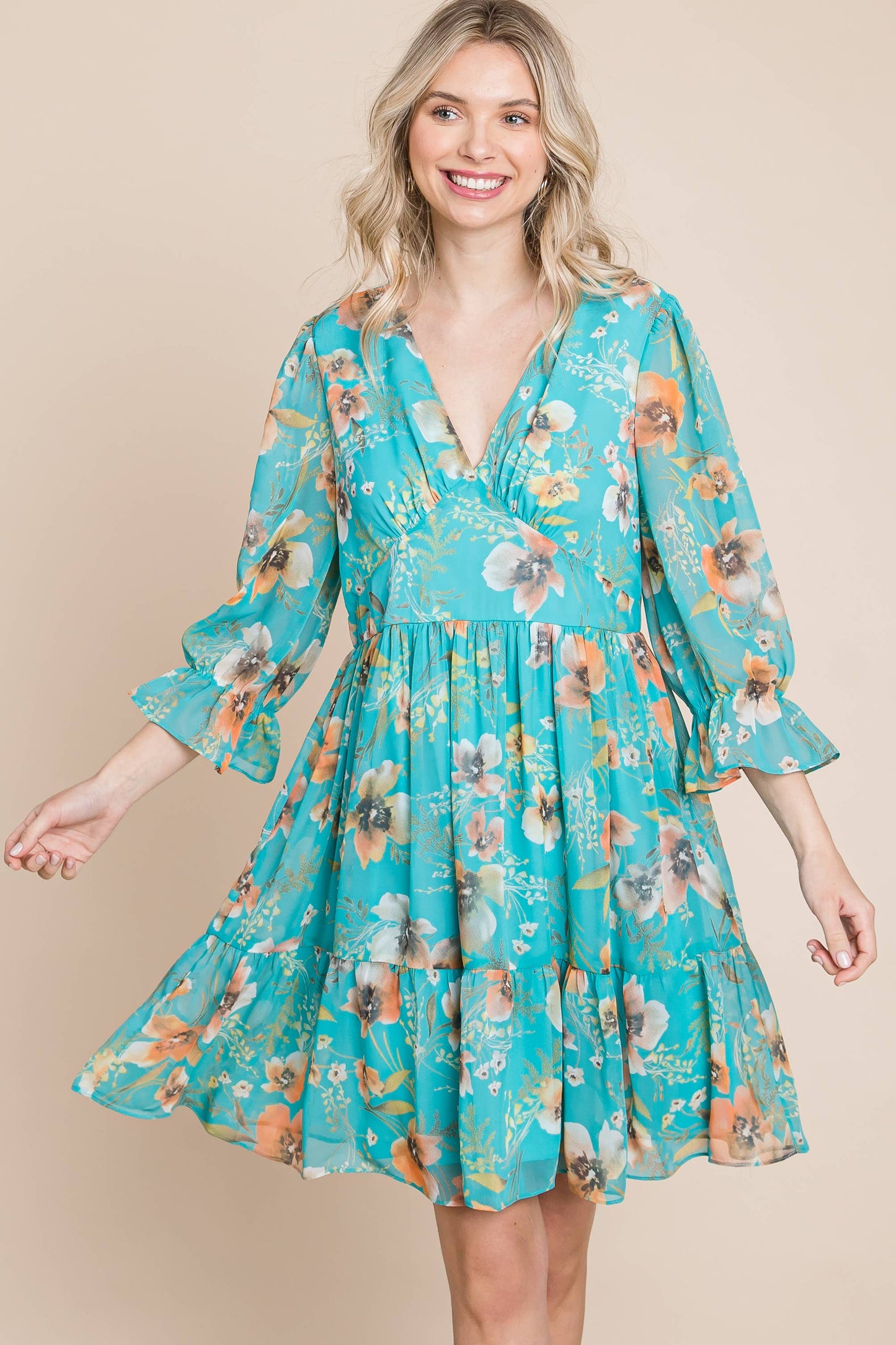 Floral Chiffon Printed Dress