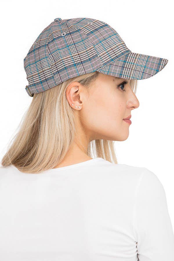 GRAY PLAID CAP