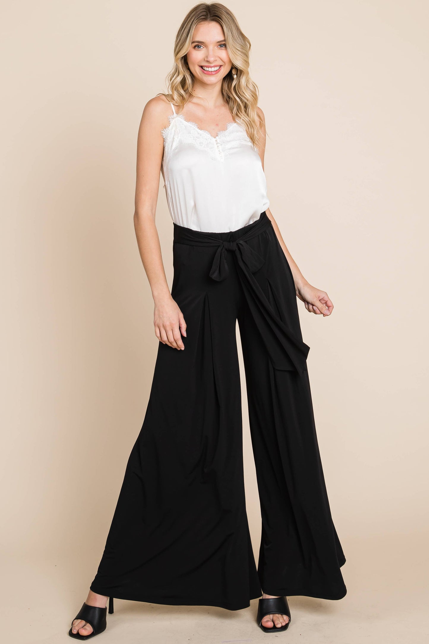 Black High Waisted Palazzo Pants