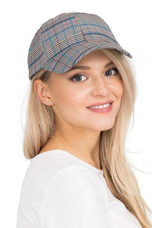 GRAY PLAID CAP