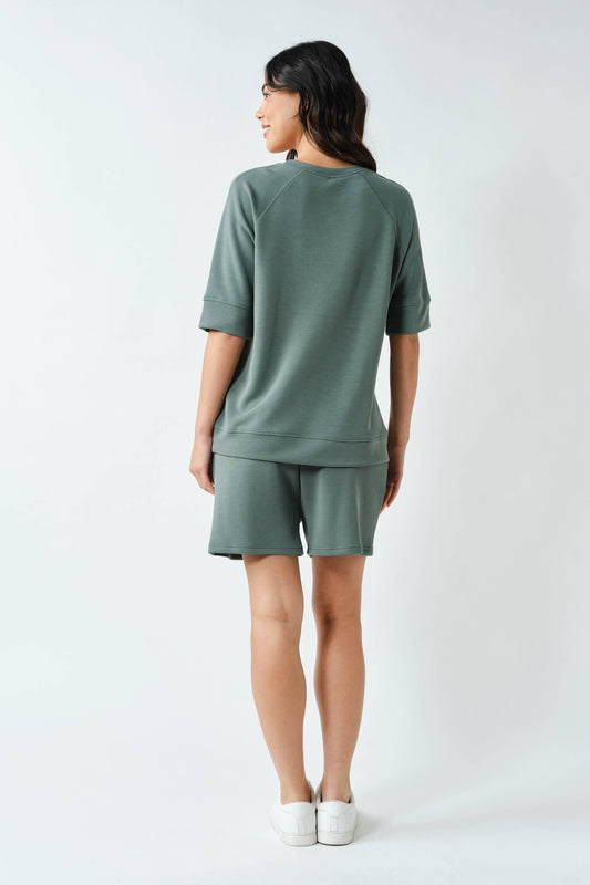 SOFT DRAPE RAGLAN SHORTS