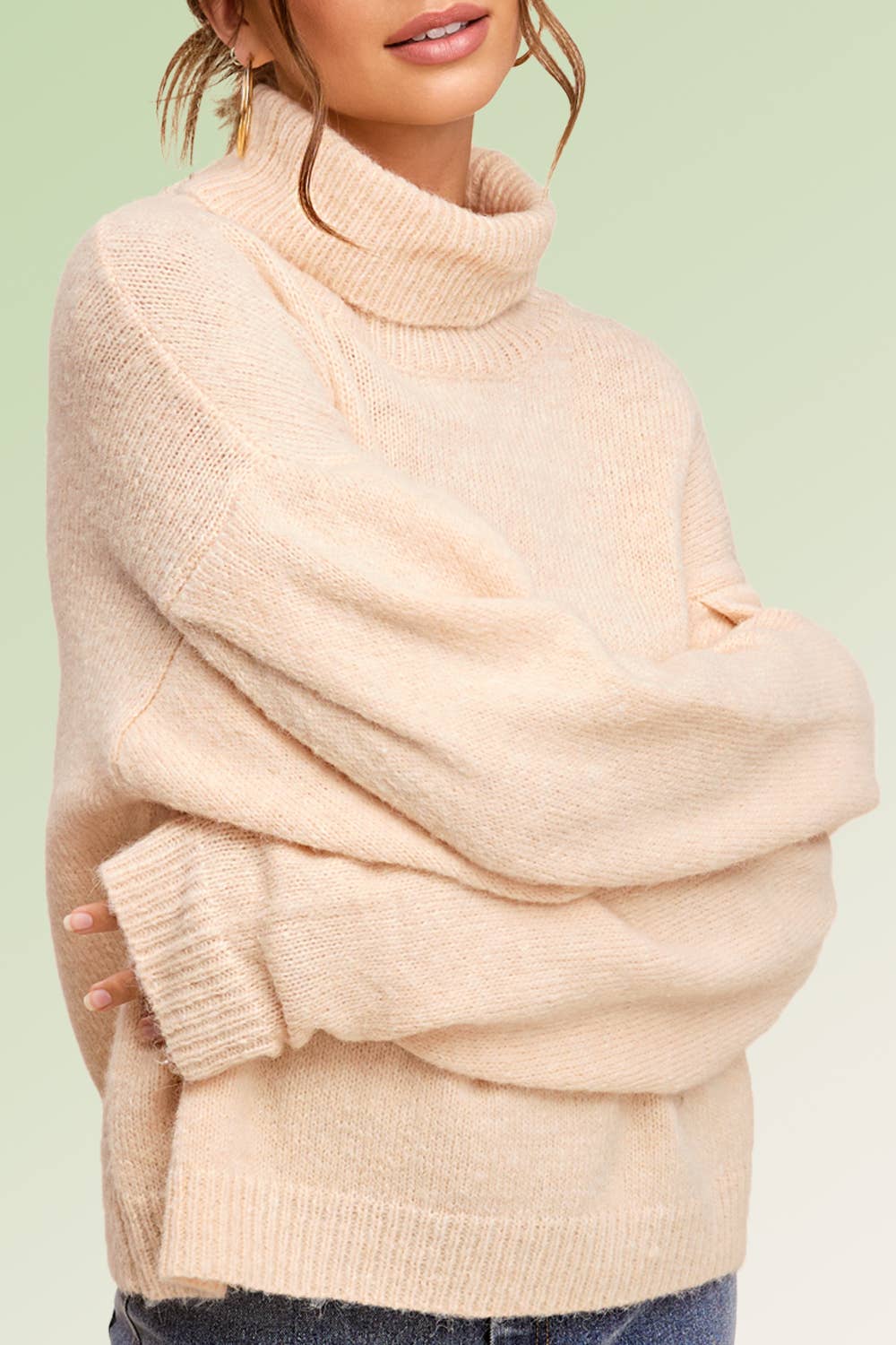 COCONUT RELAXED FIT  TURTLENECK SWEATER