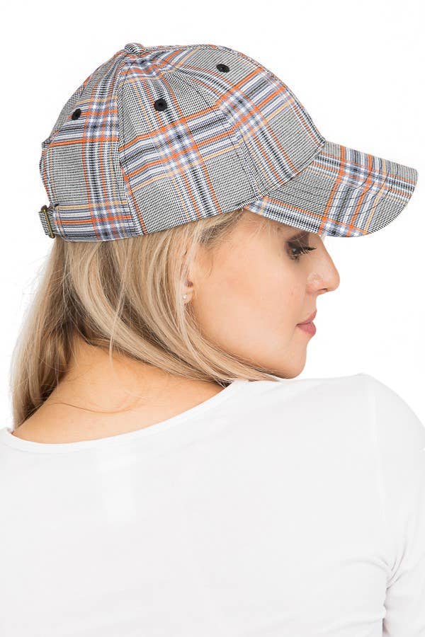 GRAY PLAID CAP