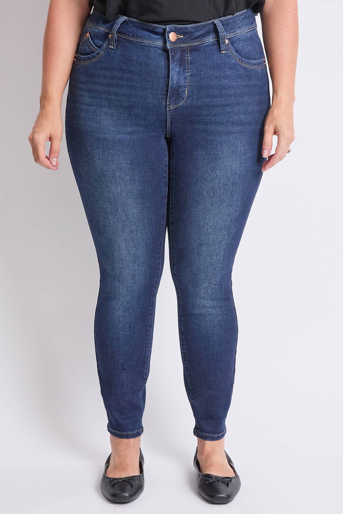 Plus High Rise Curve Confidence WBB Skinny: Blue