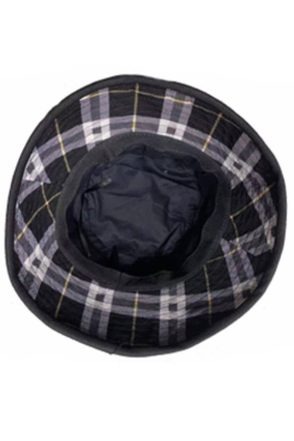 BLACK PLAID BUCKET HAT