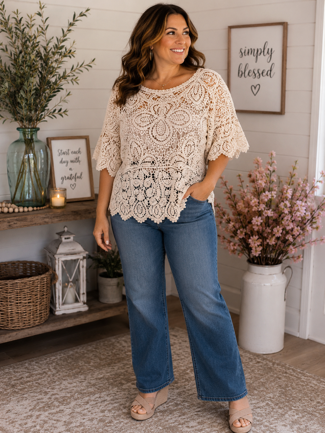 SOUTHERN IVORY LACE CARDIGAN
