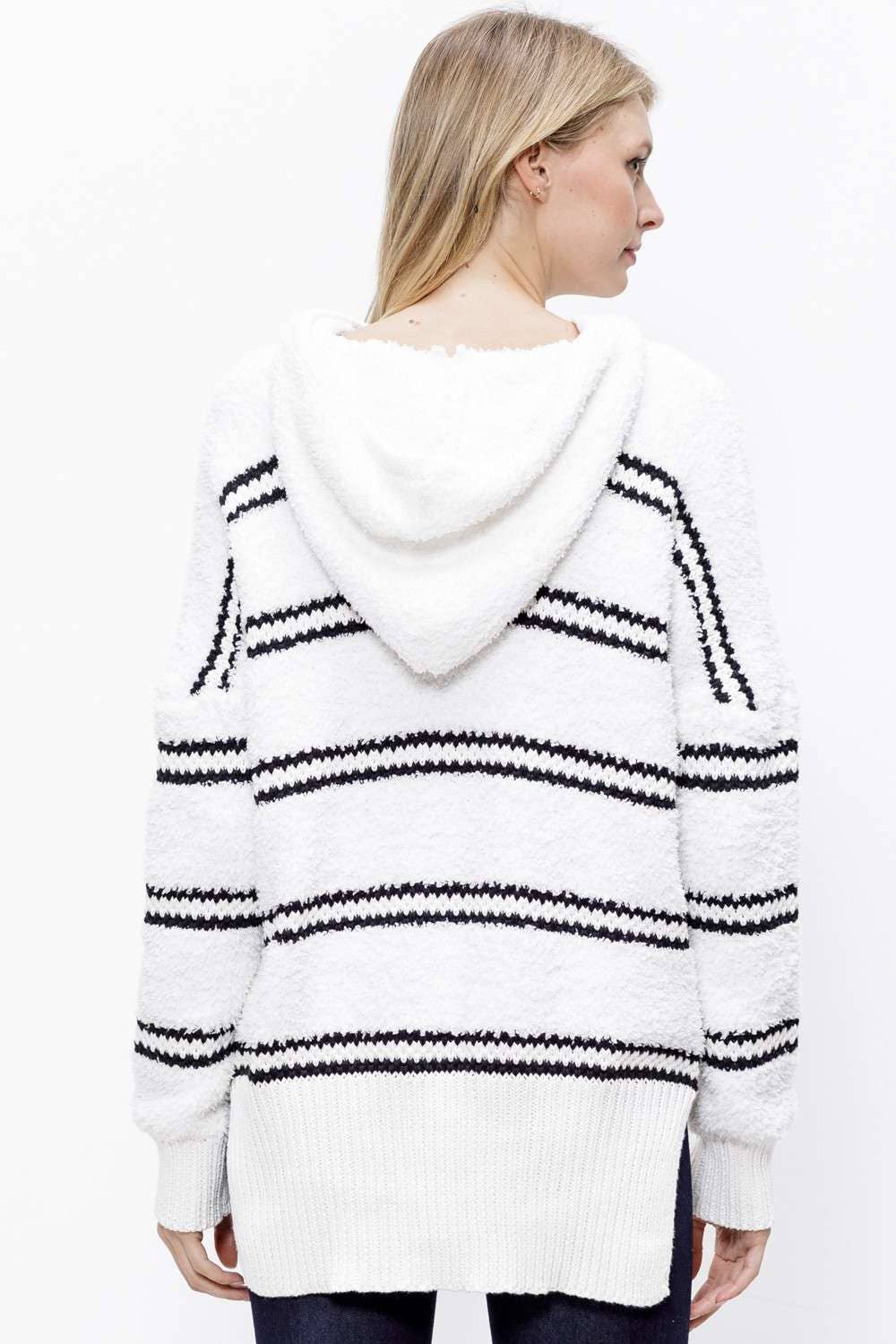 STRIPED FUR HOODIE