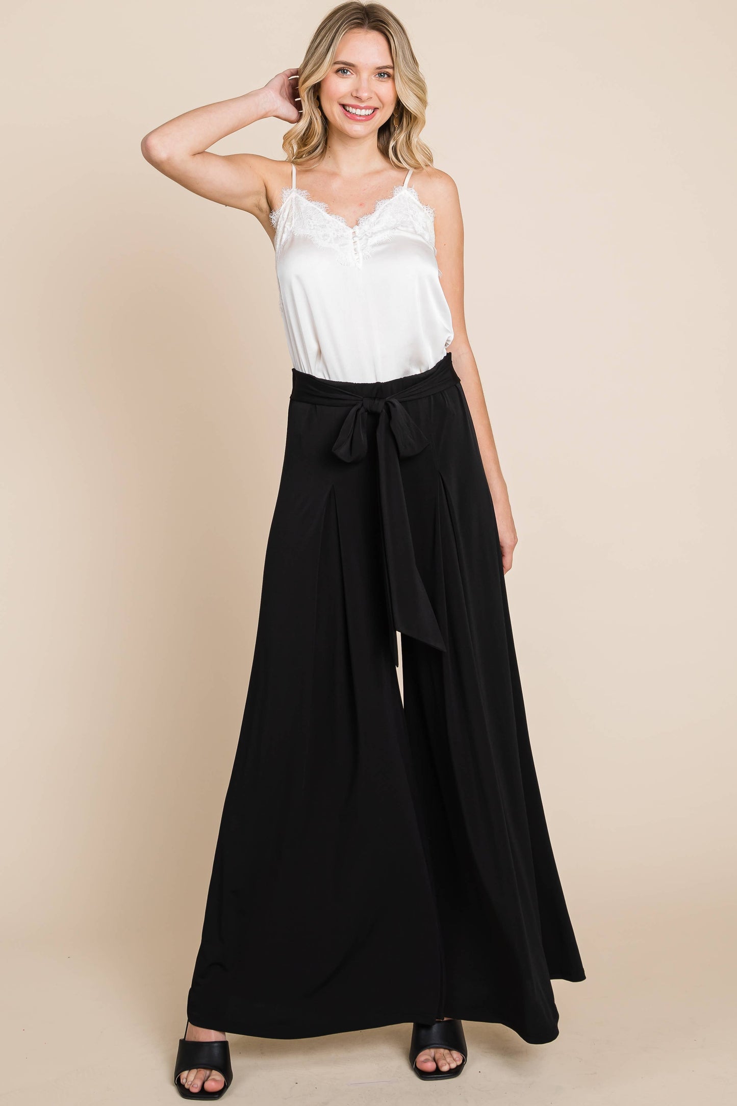 Black High Waisted Palazzo Pants