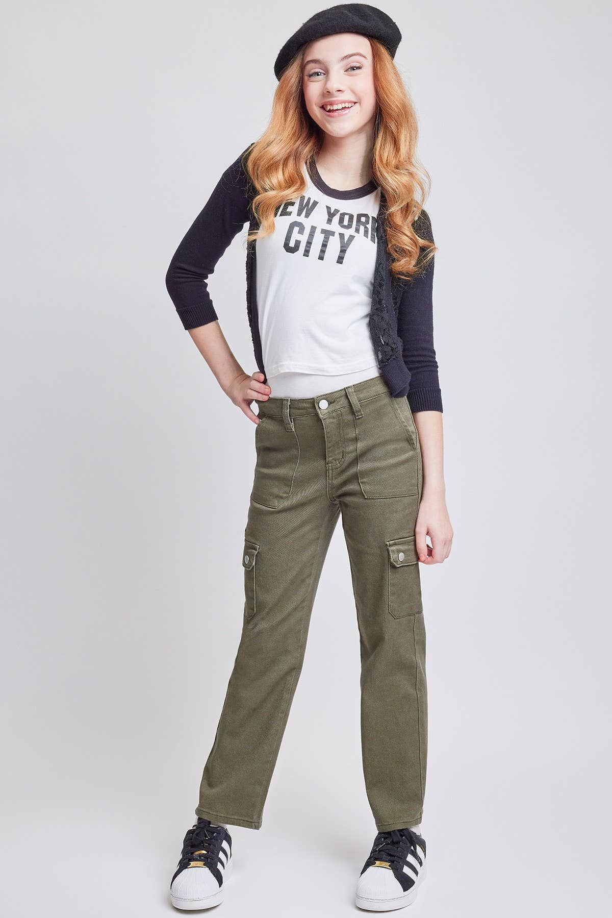 GIRLS OLIVE CARGO PANT