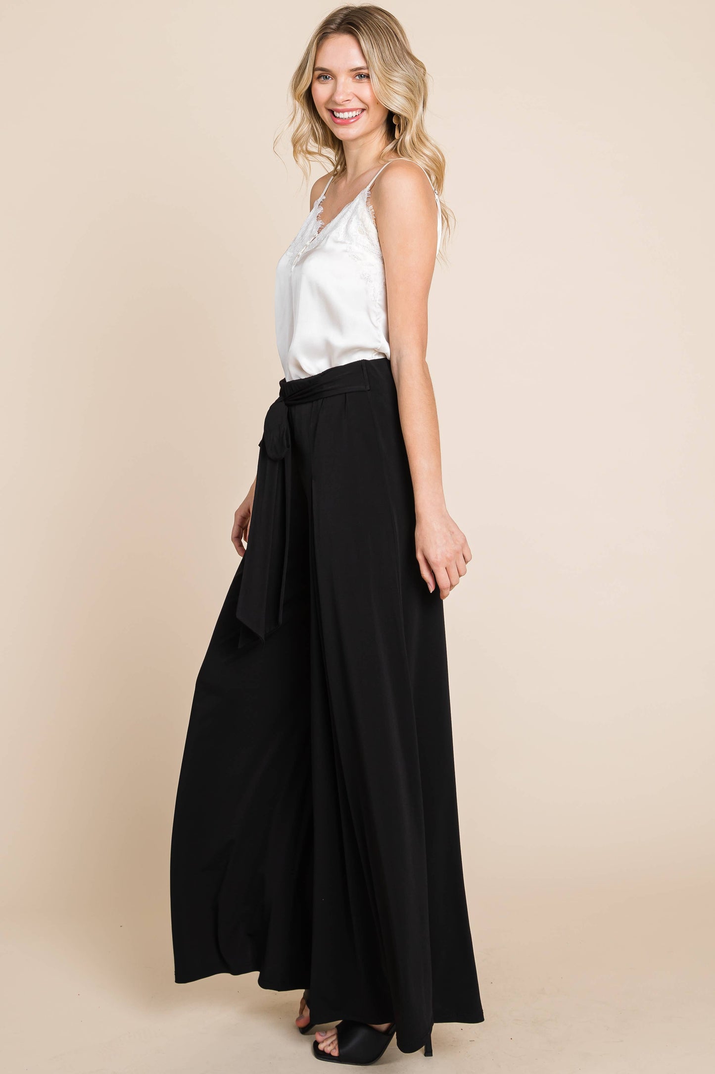 Black High Waisted Palazzo Pants