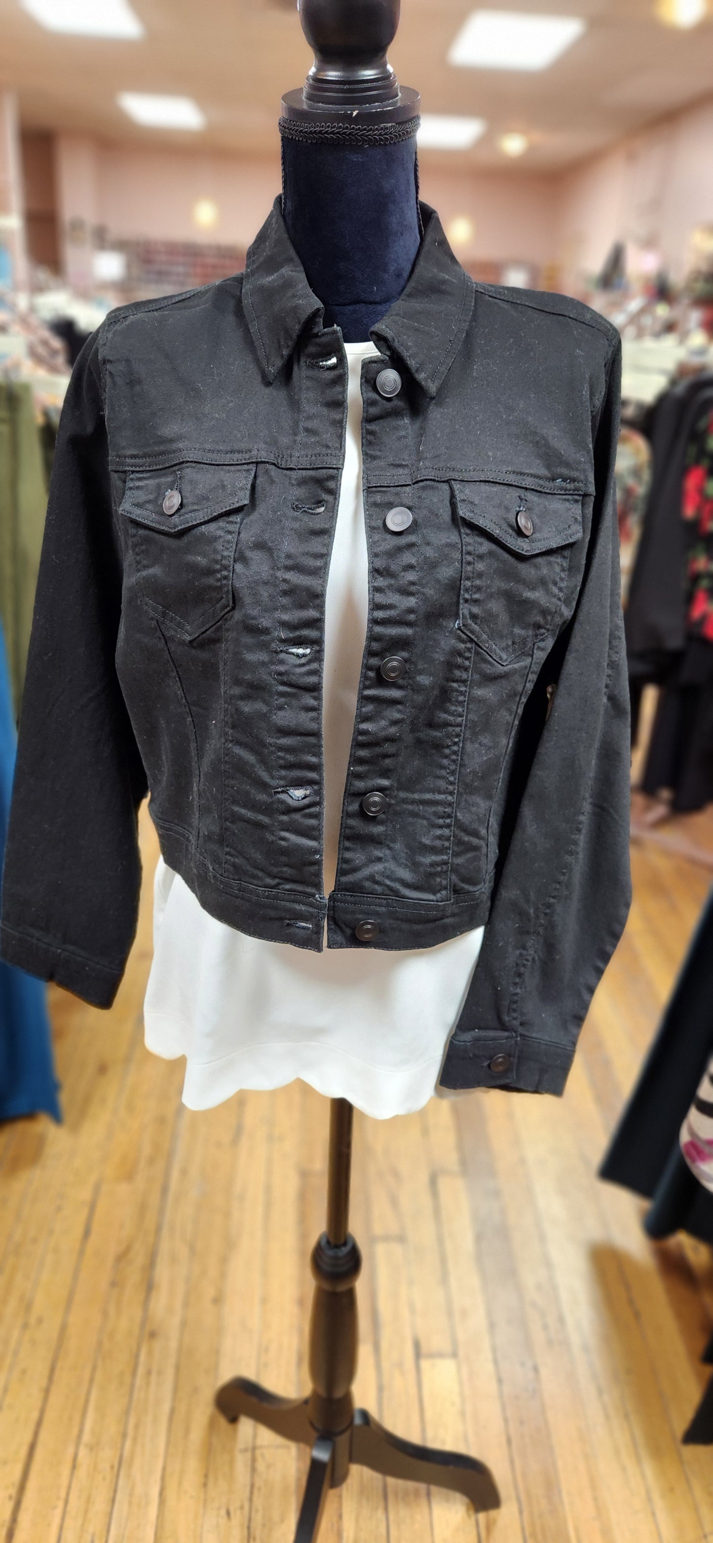 Plus Black Denim Jacket