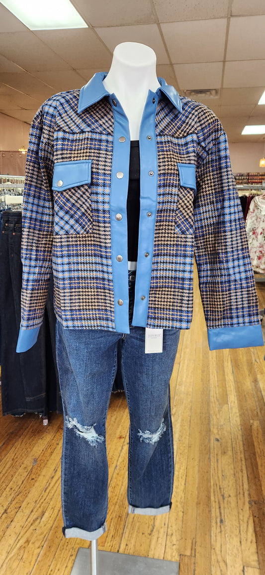 BLUE PLAID SHACKET