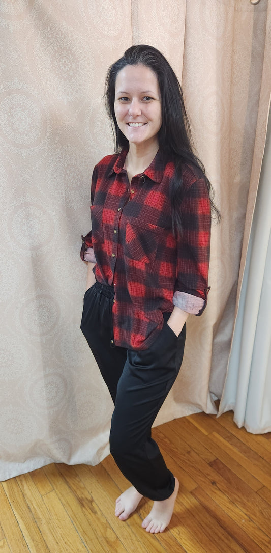 RED/BLACK PLAID