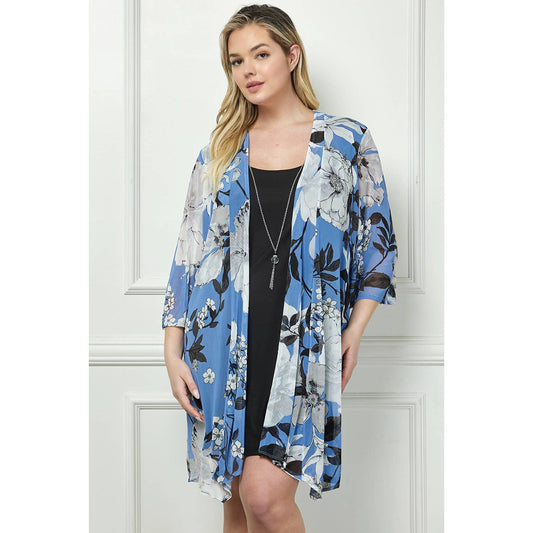PLUS SIZE 2PC BELL SLEEVE CARDIGAN & DRESS SET: PGRAI